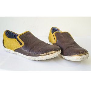 MACANNA IITALY Men’s Brown Leather & Suede Loafer Shoes, Size 9 US